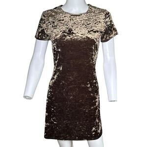 90’s Y2K Byer Too! California Short Sleeve brown velvet mini dress small​​​​​​​​